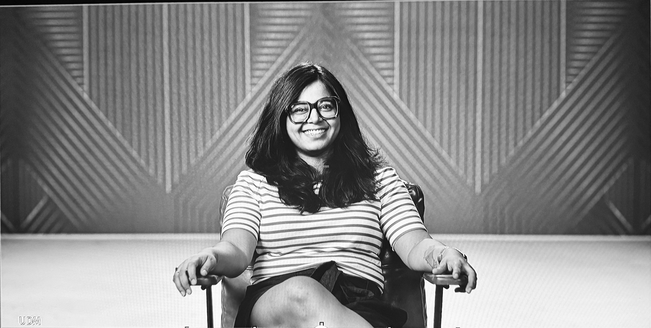 Mansi Sharma, on set